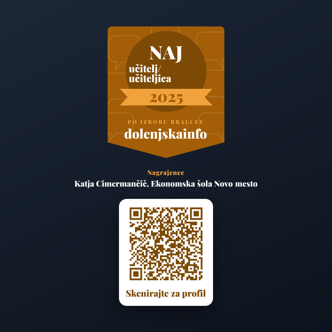 Predogled (Instagram / FB objava) za Katja Cimermančič, Ekonomska šola Novo mesto